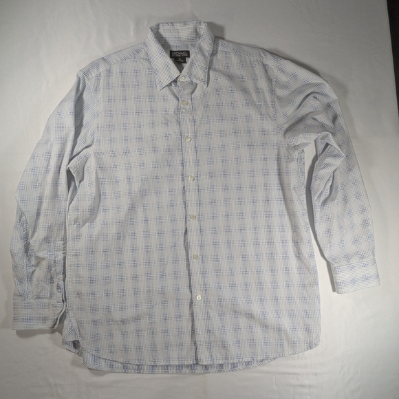 Michael Michael Kors Men's Blue Geometric Button-Dow Dress Shirt Size XL - Picture 1 of 9